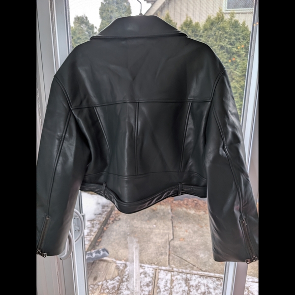 Lioness Dark Green Leather Jacket - Picture 8 of 10